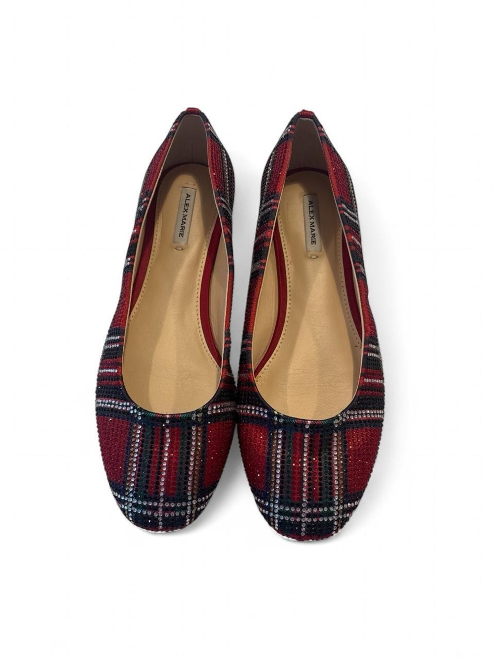 Holiday Tartan Rhinestone Ballet Flats